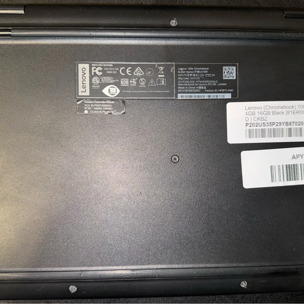 Lenovo 100e Chromebook 2018 | 4GB 16GB | NEW 65W Charger